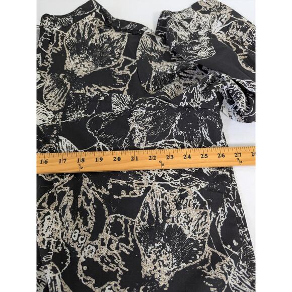 Westbound Woman Button Up Tie Front Tropical Black White Top Size 3X Boho New - Picture 8 of 9
